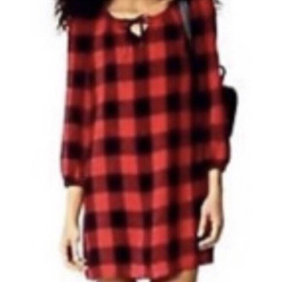 MADEWEL $98 Casual‎ Wool Tunic Lined Shift Dress Buffalo Check Size XXS - Picture 7 of 10